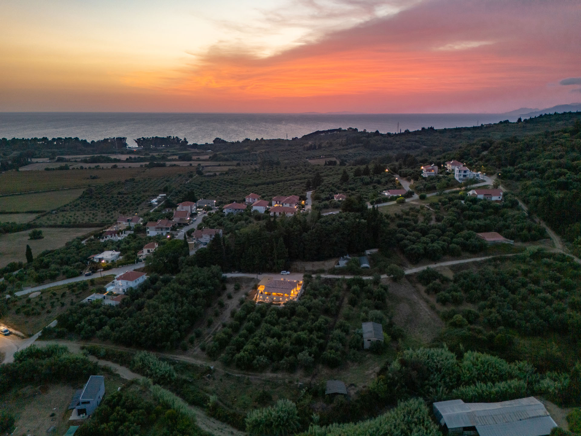 Sunset over the Ionian coast